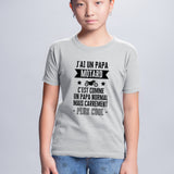 T-Shirt Enfant J'ai un papa motard Gris