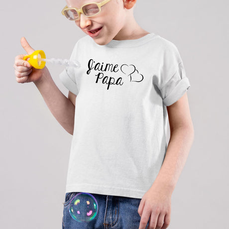 T-Shirt Enfant J'aime papa Blanc