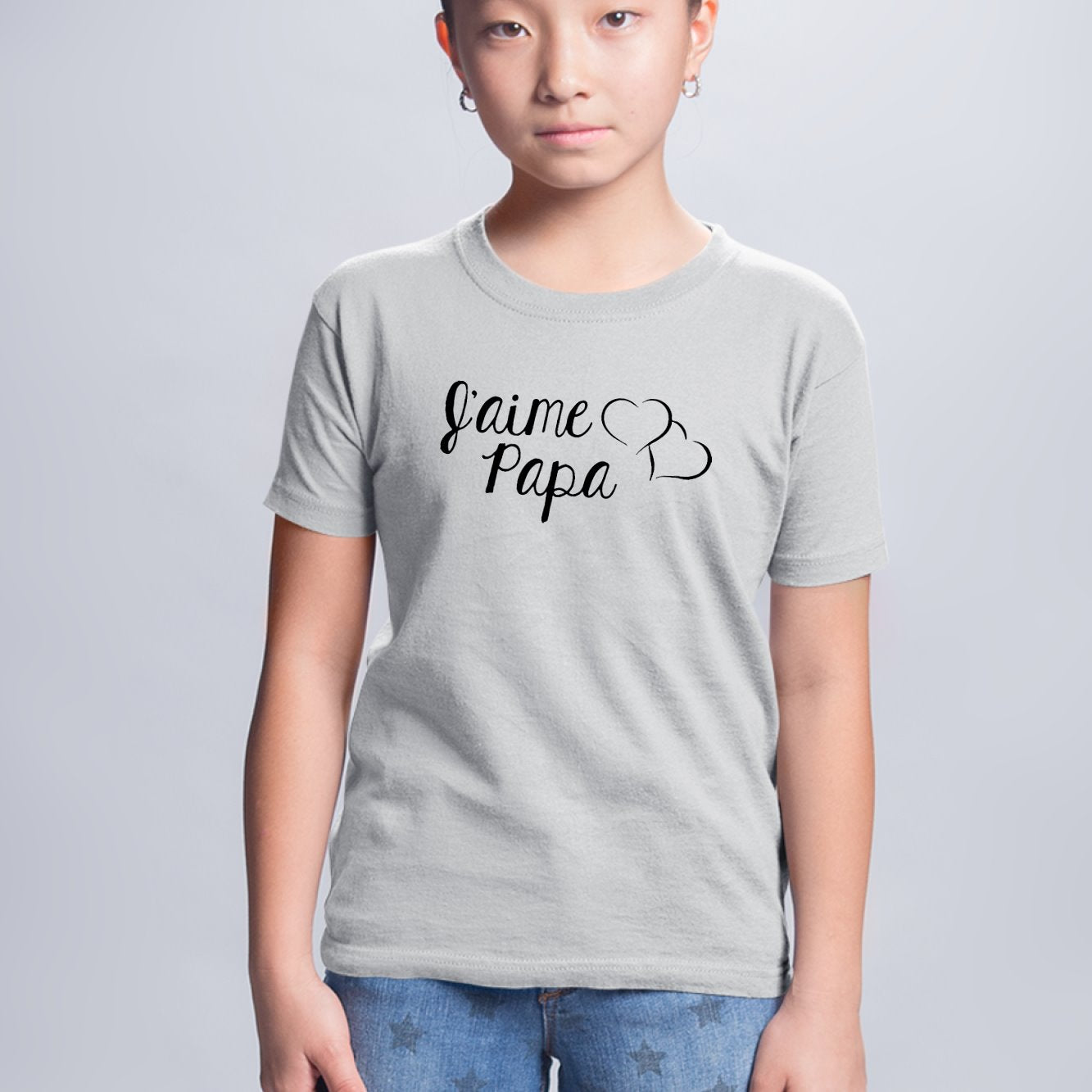 T-Shirt Enfant J'aime papa Gris