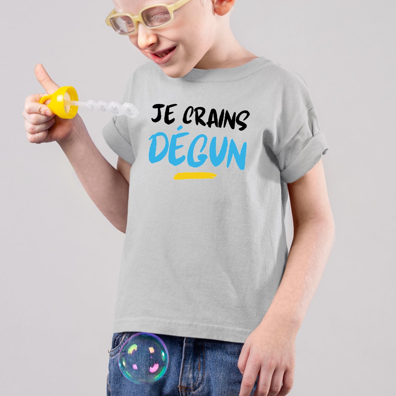 T-Shirt Enfant Je crains dégun Gris