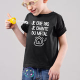 T-Shirt Enfant Je crie pas je chante du métal Noir