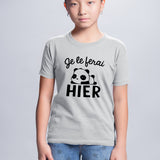 T-Shirt Enfant Je le ferai hier Gris