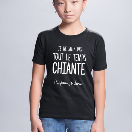 T-Shirt Enfant Je ne suis pas chiante Noir