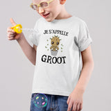 T-Shirt Enfant Je s'appelle Groot Blanc