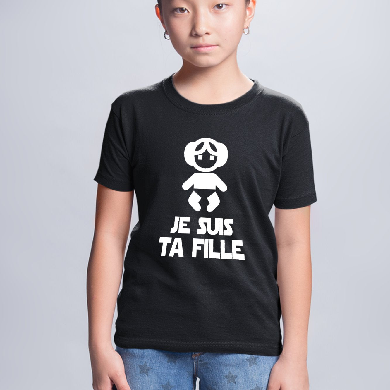 T-Shirt Enfant Je suis ta fille Noir