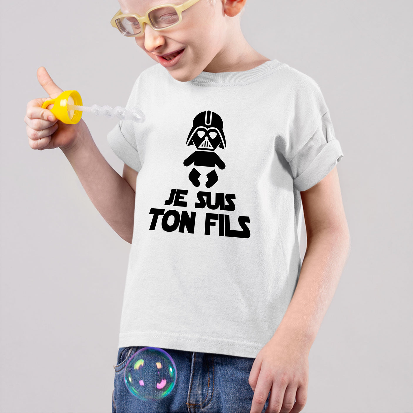 T-Shirt Enfant Je suis ton fils Blanc