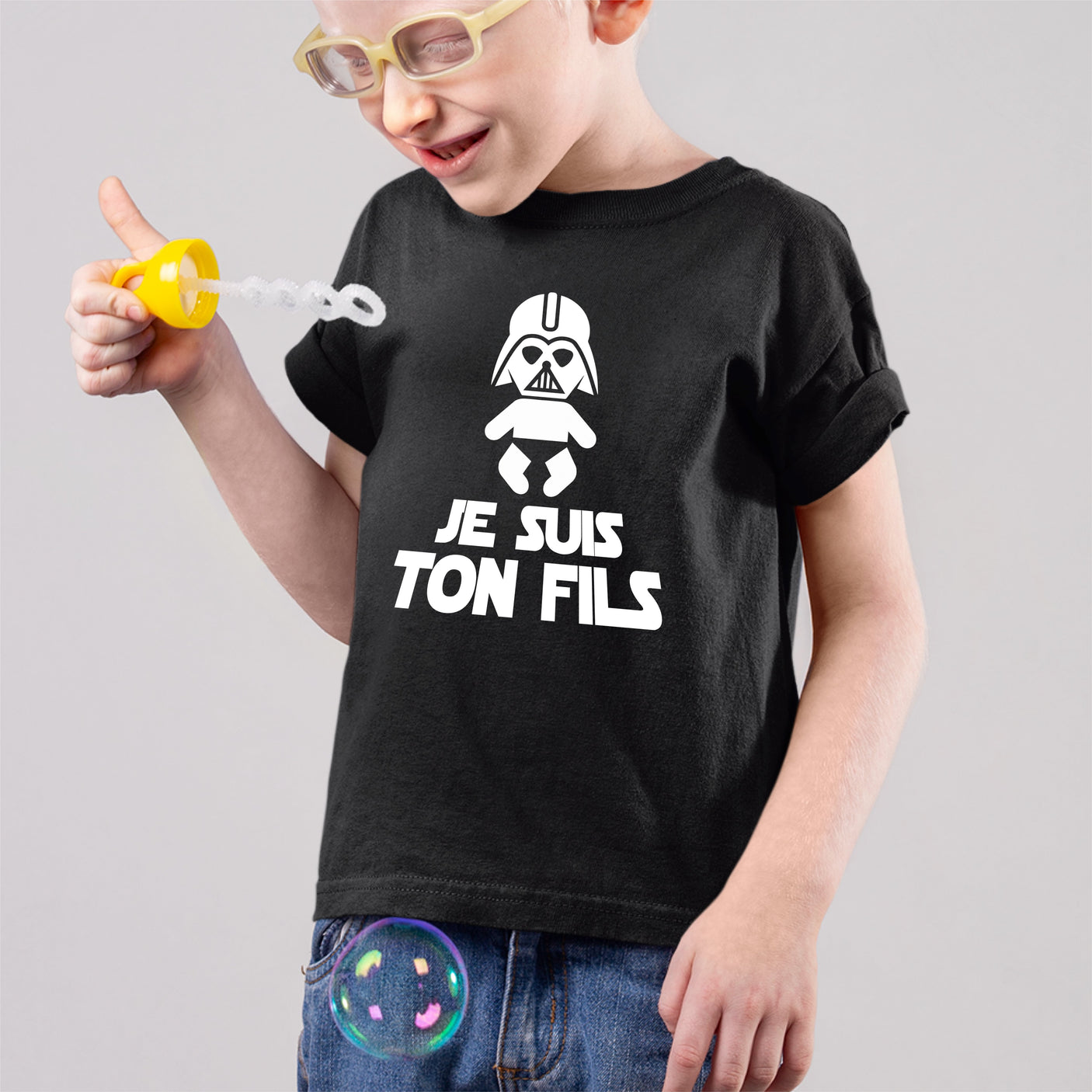 T-Shirt Enfant Je suis ton fils Noir