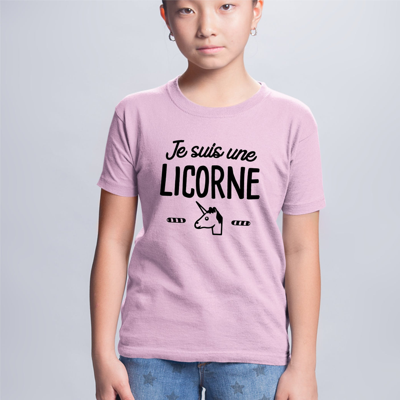 T-Shirt Enfant Je suis une licorne Rose