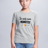 T-Shirt Enfant Je suis une princesse Gris