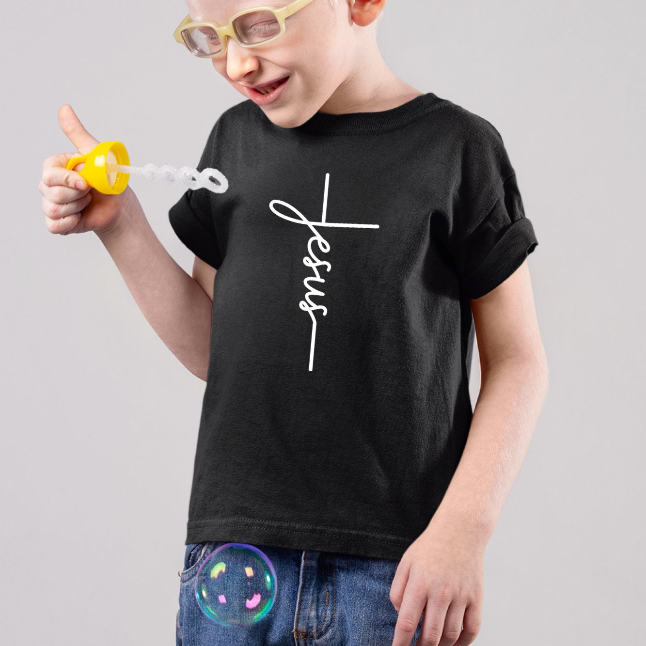 T-Shirt Enfant Jesus Noir