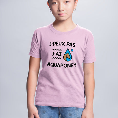 T-Shirt Enfant J'peux pas j'ai aquaponey Rose