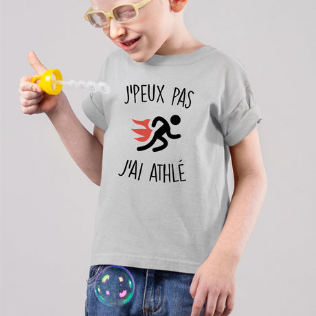 T-Shirt Enfant J'peux pas j'ai athlé Gris