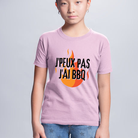 T-Shirt Enfant J'peux pas j'ai barbecue Rose