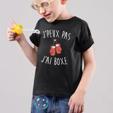 T-Shirt Enfant J'peux pas j'ai boxe Noir