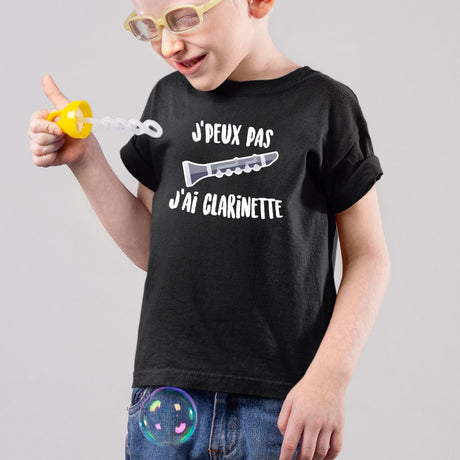 T-Shirt Enfant J'peux pas j'ai clarinette Noir