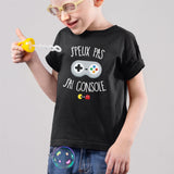 T-Shirt Enfant J'peux pas j'ai console Noir