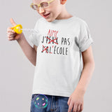 T-Shirt Enfant J'peux pas j'ai école Blanc