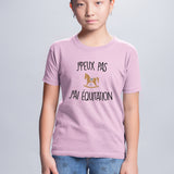 T-Shirt Enfant J'peux pas j'ai équitation Rose