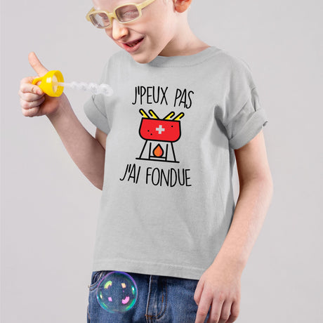 T-Shirt Enfant J'peux pas j'ai fondue Gris