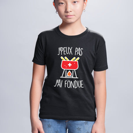 T-Shirt Enfant J'peux pas j'ai fondue Noir