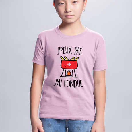 T-Shirt Enfant J'peux pas j'ai fondue Rose