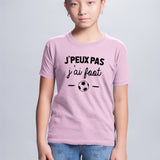 T-Shirt Enfant J'peux pas j'ai foot Rose