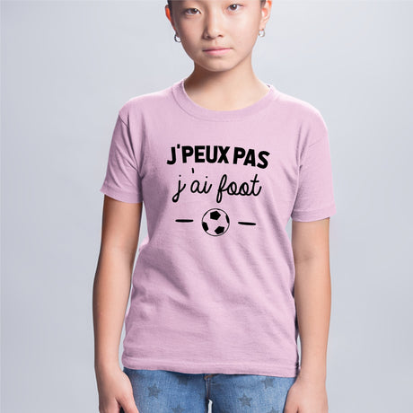 T-Shirt Enfant J'peux pas j'ai foot Rose