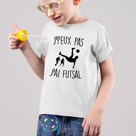 T-Shirt Enfant J'peux pas j'ai futsal Blanc