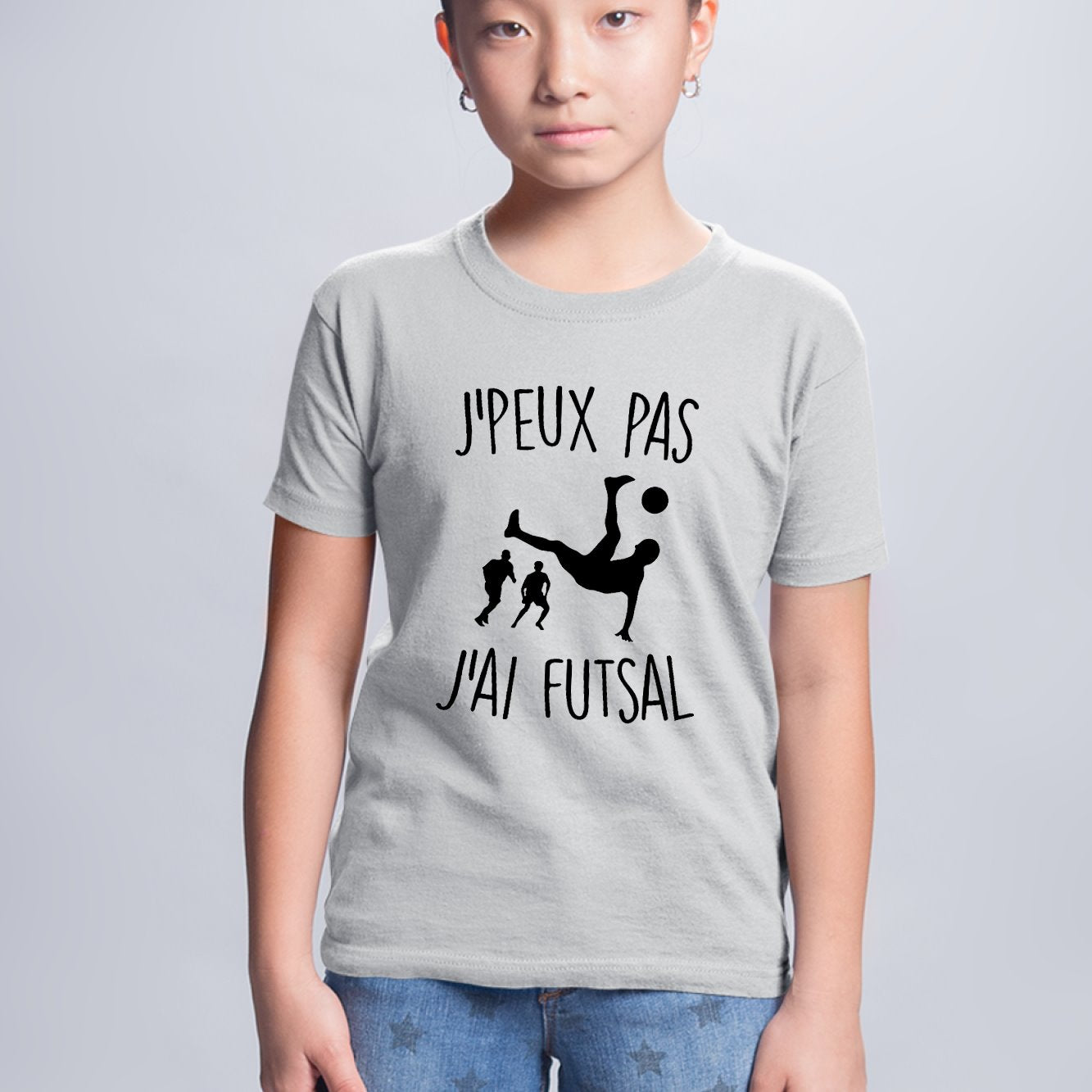 T-Shirt Enfant J'peux pas j'ai futsal Gris