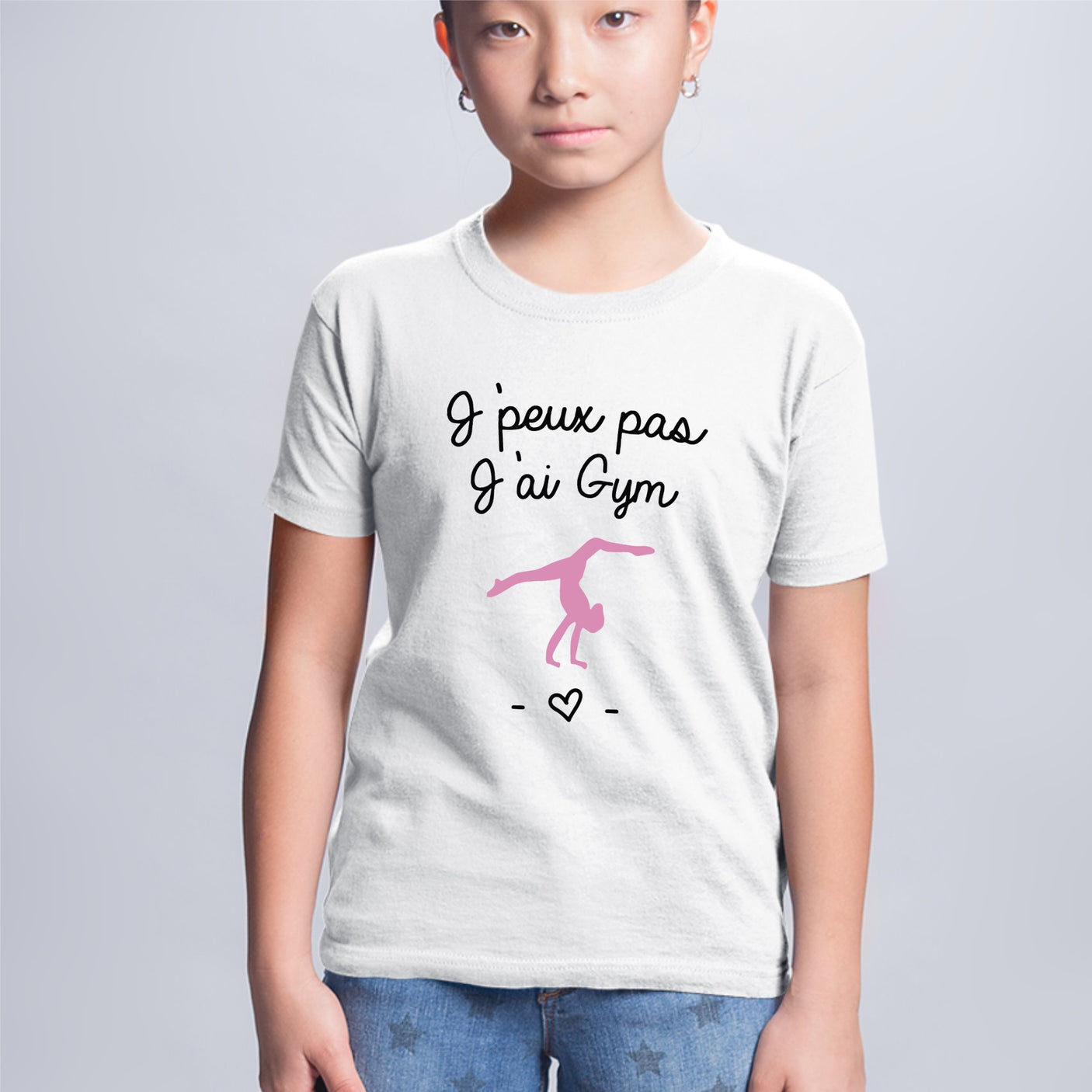 T-Shirt Enfant J'peux pas j'ai gym Blanc