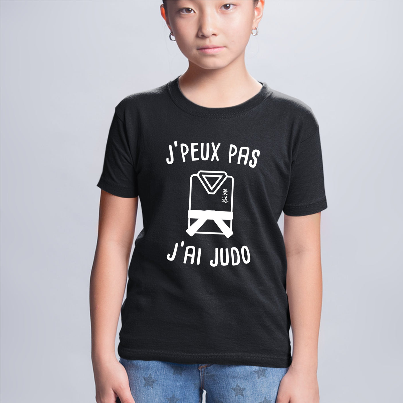 T-Shirt Enfant J'peux pas j'ai judo Noir