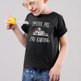 T-Shirt Enfant J'peux pas j'ai karting Noir