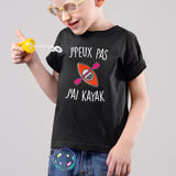 T-Shirt Enfant J'peux pas j'ai kayak Noir