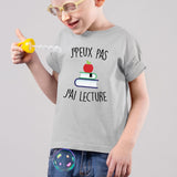 T-Shirt Enfant J'peux pas j'ai lecture Gris