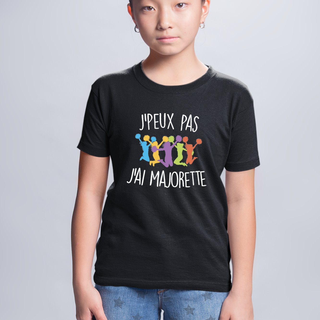 T-Shirt Enfant J'peux pas j'ai majorette Noir