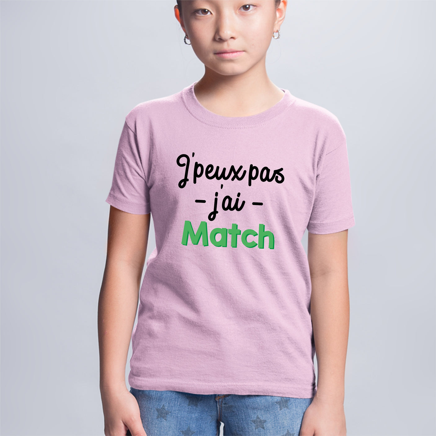 T-Shirt Enfant J'peux pas j'ai match Rose