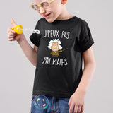 T-Shirt Enfant J'peux pas j'ai maths Noir