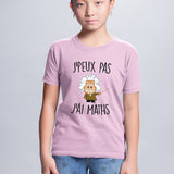 T-Shirt Enfant J'peux pas j'ai maths Rose