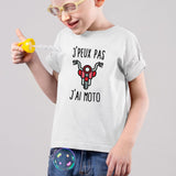 T-Shirt Enfant J'peux pas j'ai moto Blanc