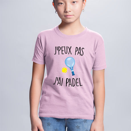 T-Shirt Enfant J'peux pas j'ai padel Rose