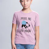 T-Shirt Enfant J'peux pas j'ai panda Rose