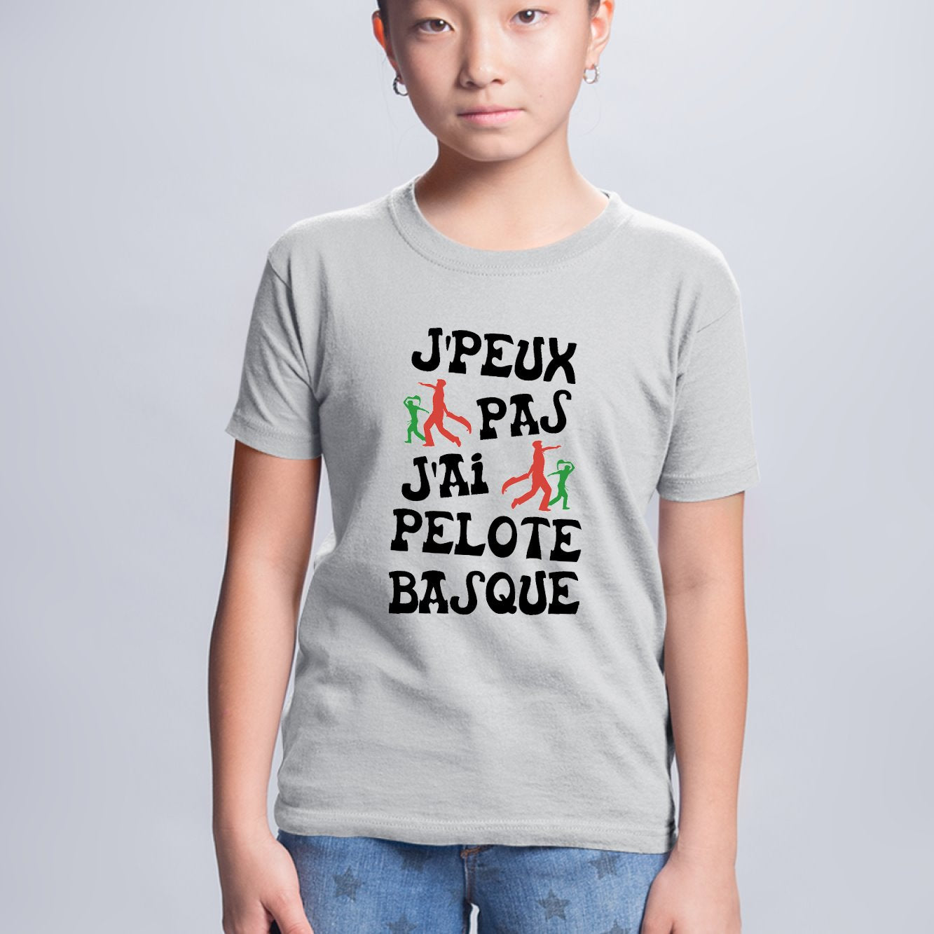 T-Shirt Enfant J'peux pas j'ai pelote basque Gris