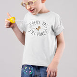 T-Shirt Enfant J'peux pas j'ai poney Blanc