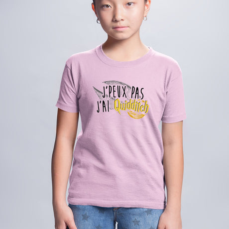 T-Shirt Enfant J'peux pas j'ai Quidditch Rose