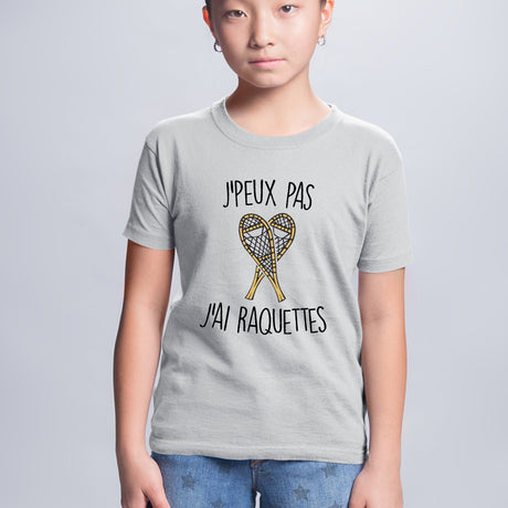 T-Shirt Enfant J'peux pas j'ai raquettes Gris