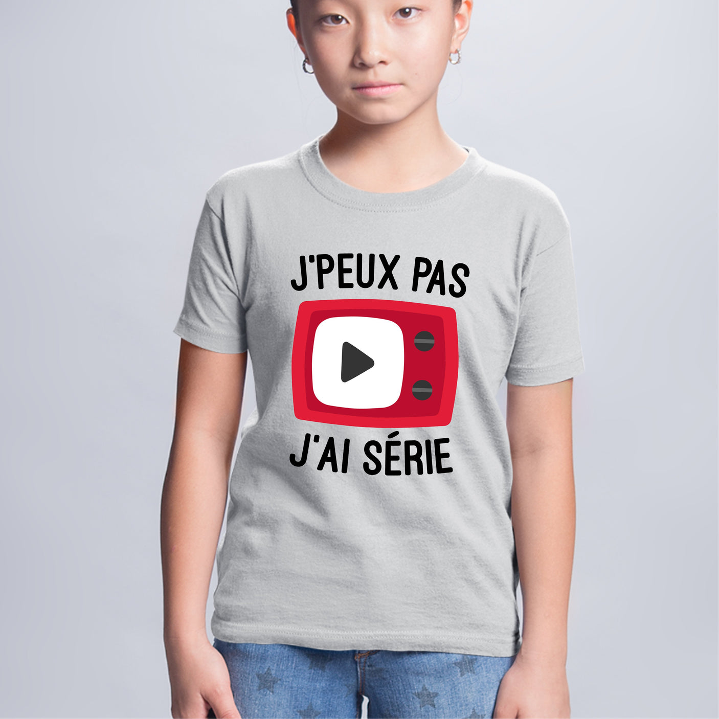 T-Shirt Enfant J'peux pas j'ai série Gris