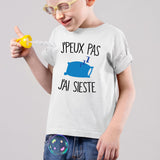 T-Shirt Enfant J'peux pas j'ai sieste Blanc