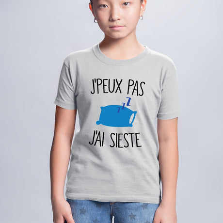 T-Shirt Enfant J'peux pas j'ai sieste Gris