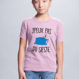 T-Shirt Enfant J'peux pas j'ai sieste Rose