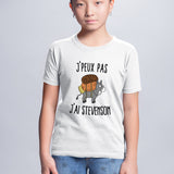 T-Shirt Enfant J'peux pas j'ai Stevenson Blanc